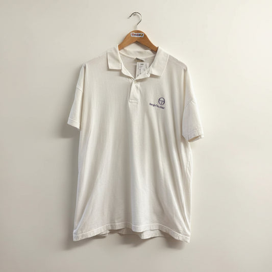 Vintage Sergio Tacchini White Polo Shirt Men’s Size XL