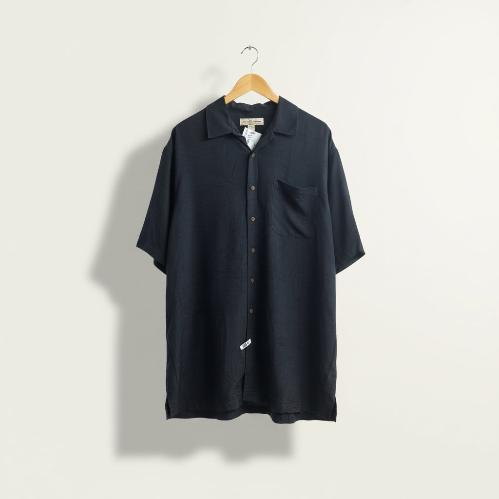 Tommy Bahama Black Silk SS Button Up Men’s Size 2XL