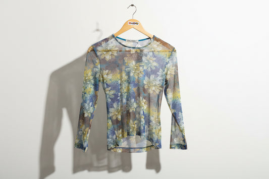 Snoskins Sheer Floral Top Ladies Size M