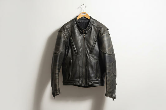 Walter Dyer Leather Moto Jacket Black Men’s Size L