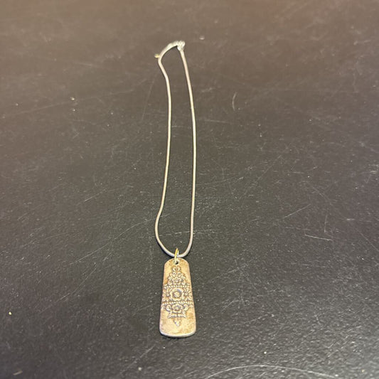 Vintage Sterling Silver Floral Pendant Necklace