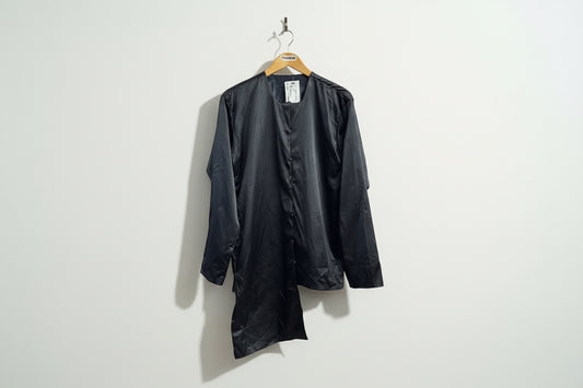 Vintage Asymmetrical Silk Black Coat ladies Size M/L