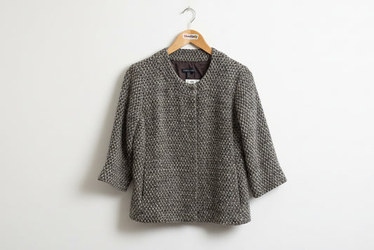 Eileen Fisher Brown Woven Jacket Ladies Size XS