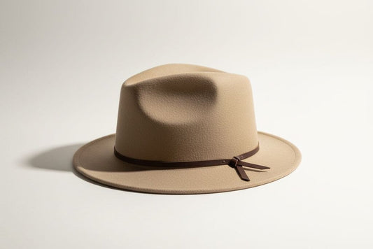 Yellow 108 Light Brown Wool Fedora Hat Size XL