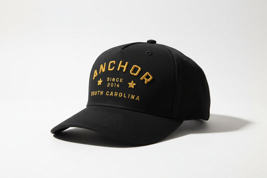 Anchor Black Snapback Hat