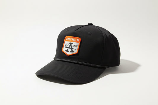 Anchor Black Snapback Hat