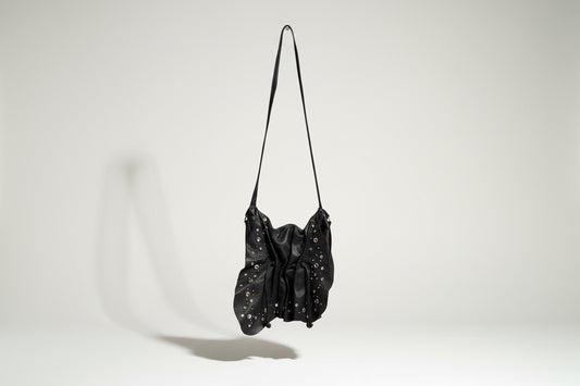 Vintage 80s Leather Studded Bag Black