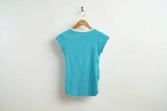 Vintage 70s Clothes to You Top Blue Ladies Size D1