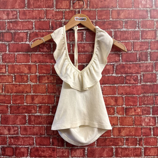 Vintage 50s Beachy Top Set CReam Size D1