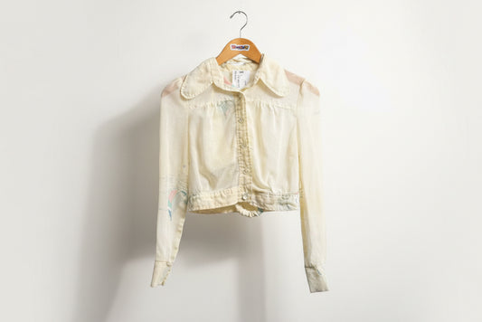 Vintage 50s Beachy Top Set Cream Ladies Size D1