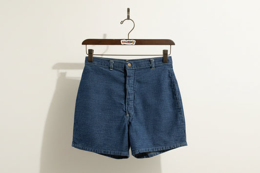 Vintage 80s Denim High Waisted Shorts Blue Ladies Size D1