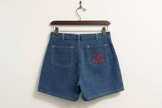 Vintage 80s Denim High Waisted Shorts Blue Ladies Size D1