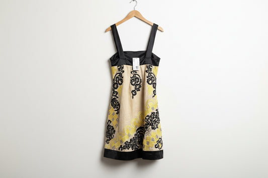 Sue Wong Linen Blend Mini Dress Size 6