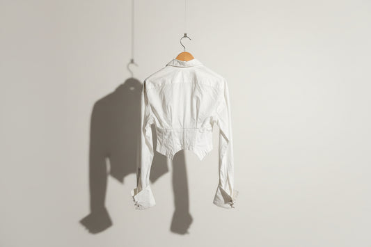 24ans Button Up Double Sided Corset Bottom White Ladies Size S