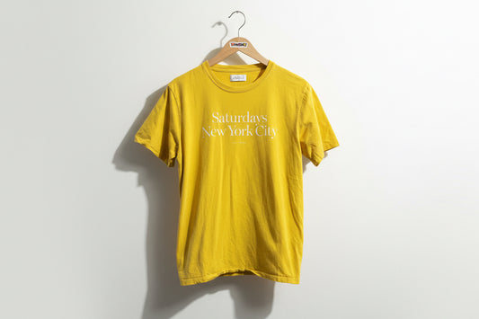Saturdays NY Tee Logo Yellow/White Men’s Size M