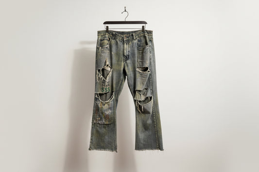 Clothes by Tomo Jeans Distressed Get Fresh Stack $$ Blue Size 36x30