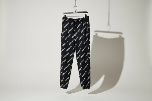Adidas Sweatpants Logo Print Black/Tan Size M