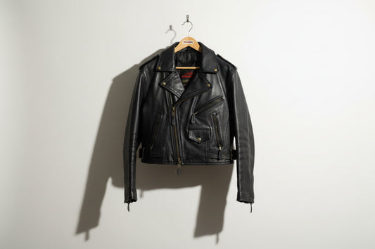 Easy Riders Leather Moto Jacket Black Ladies Size L