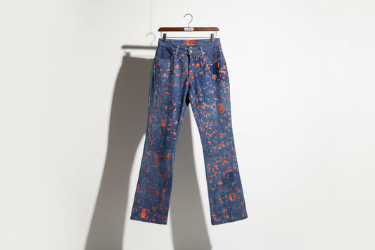 Johnny Blaze Jeans Metallic Embellishment Blue/Red Ladies Size 7/8