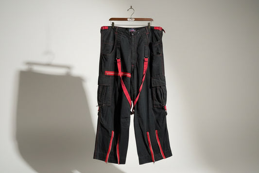Vintage Tripp Man NYC Black & Red Cargo Pants Size 38