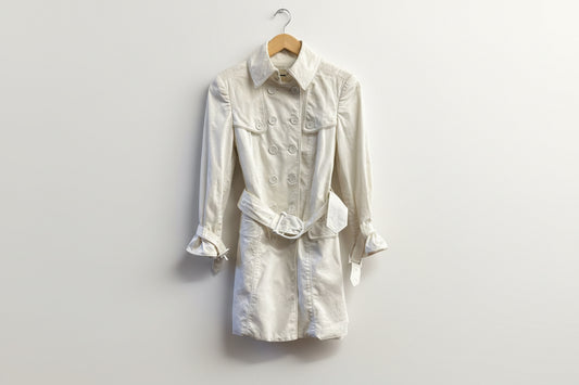 Burberry Mini Trench White Lace Trim White Size D