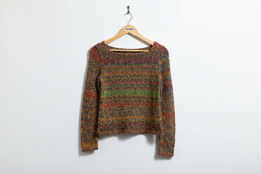 Handmade Sweater Square Neck Multi Size XS