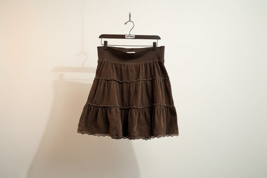 Johnnie M. Midi Skirt Y2K Corduroy Brown Size 11