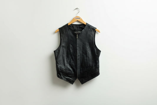 Wilsons Leather Vest Black Ladies Size M