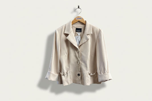 Positive Attitude Vintage Blazer X Belt Tan/Silver Ladies Size Petite Medium