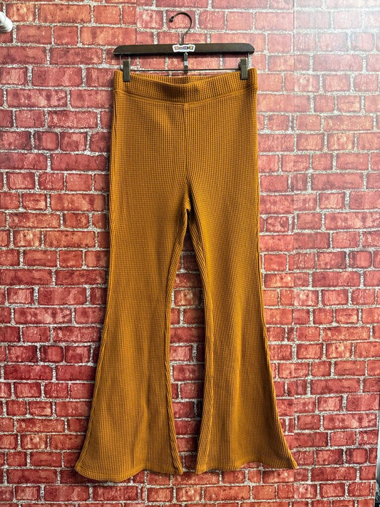 Aerie Pants Flair Waffle Burnt Orange Size M