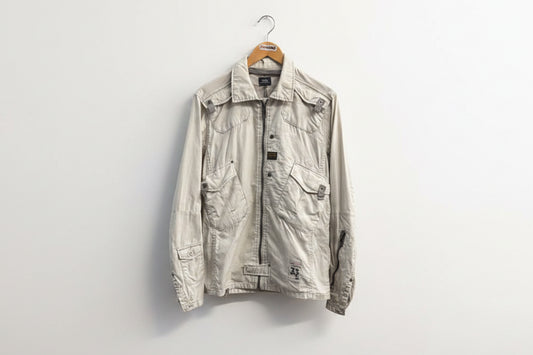 G Star Raw Lite Jacket Zip Cargo/Utility WhiteGrey Size L