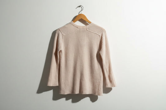 Lamberto Losani Cardigan Cashmere Ribbed Pink Ladies Size M