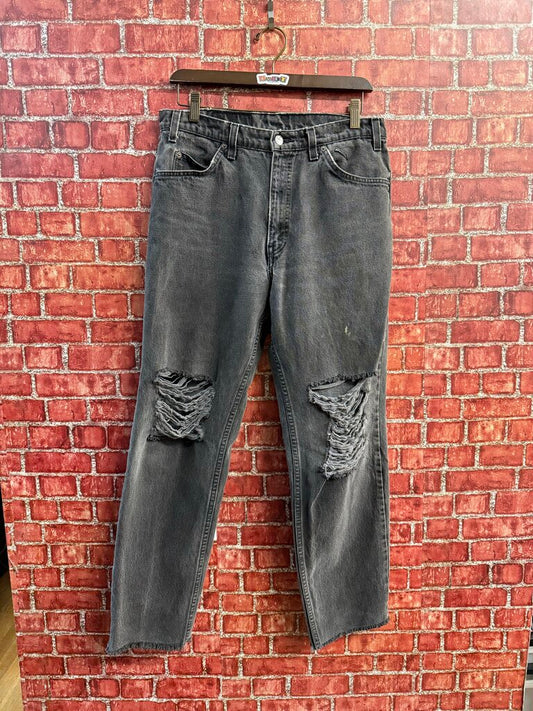 Levis Orange Tab Grey Ripped Jeans Size 32