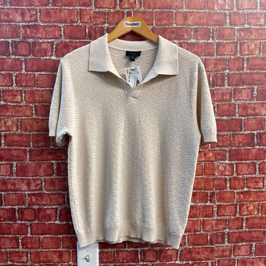 Magaschoni Beige Knit Polo Shirt Size M