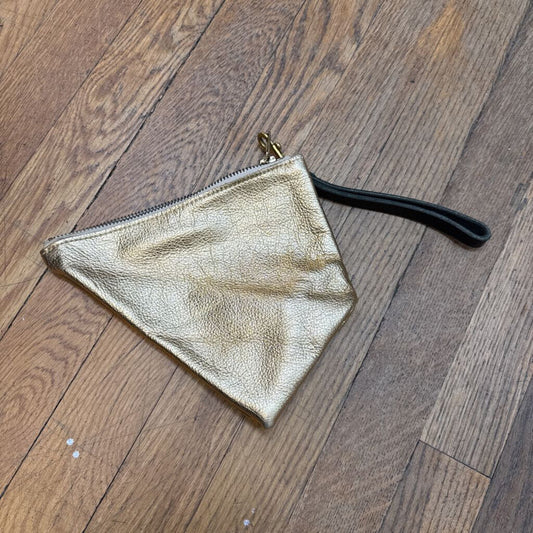 Annie Bukhman Gold Leather Wristlet