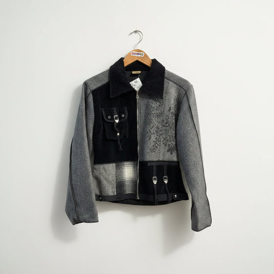 Ellyps Grey Cropped Utility Chore Jacket Ladies Size D4