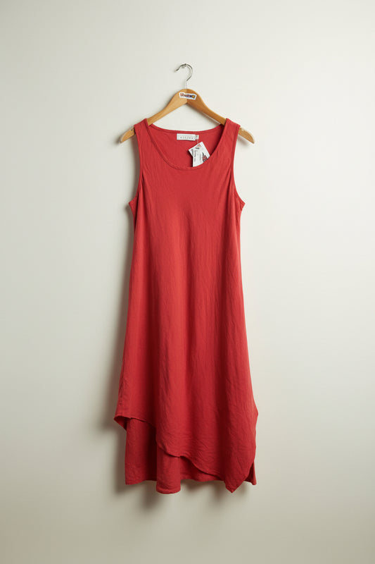Willow Midi Dress Tank Linen Salmon Size M