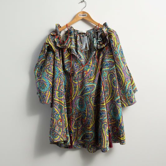 Etro Blouse Paisley Yellow/Red/Multi Ladies Size L