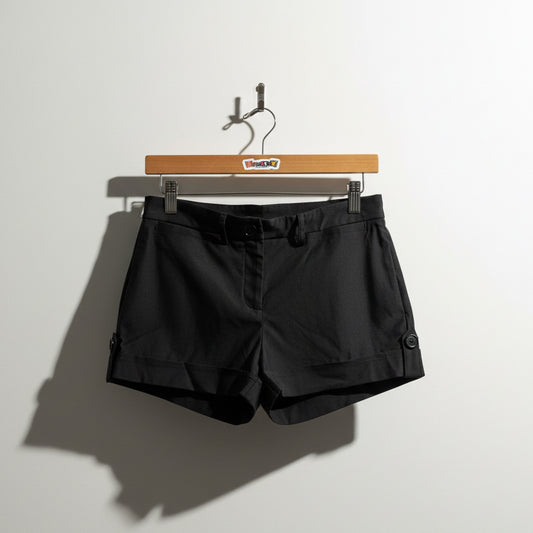 Design by Olivia Mini Shorts Cuff Stretch Black Ladies Size S