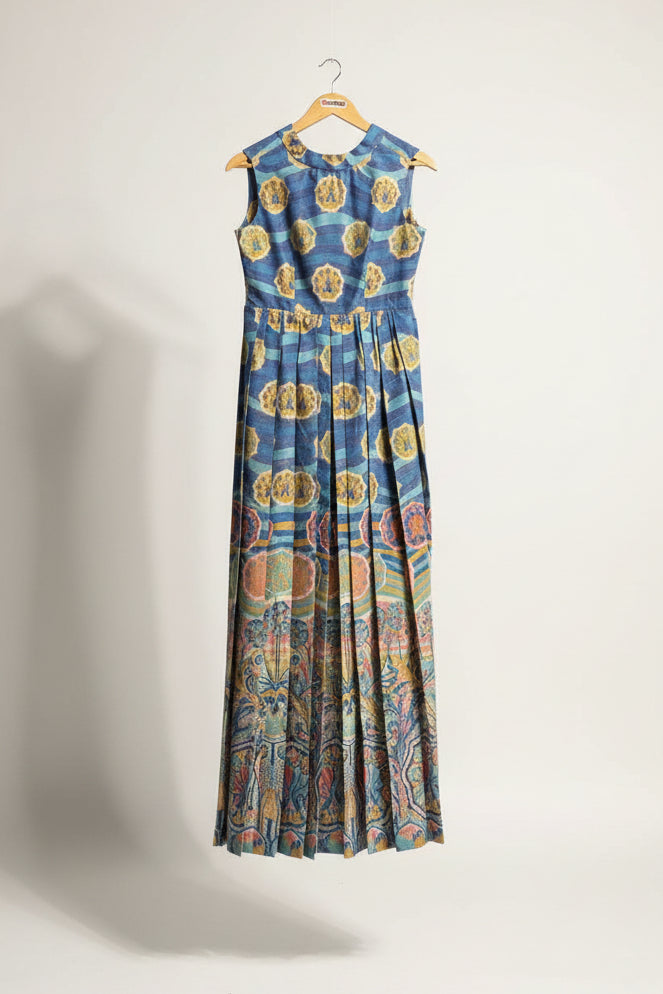 Jacques Tiffeau Vintage Blue Maxi Dress Size M