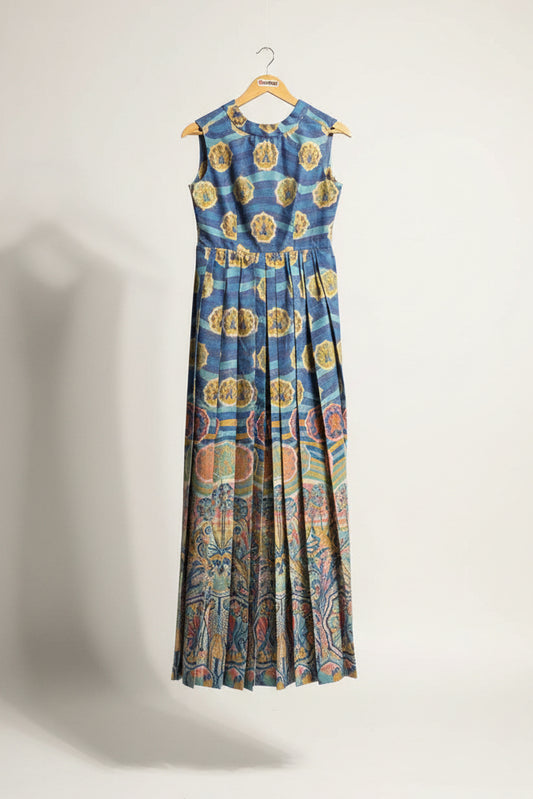 Jacques Tiffeau Vintage Blue Maxi Dress Size M