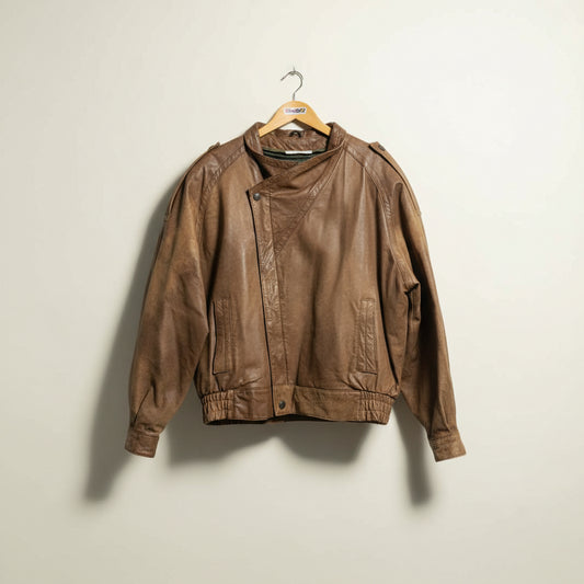 Adventure Bound Vintage Leather Jacket Brown Men’s Size XL