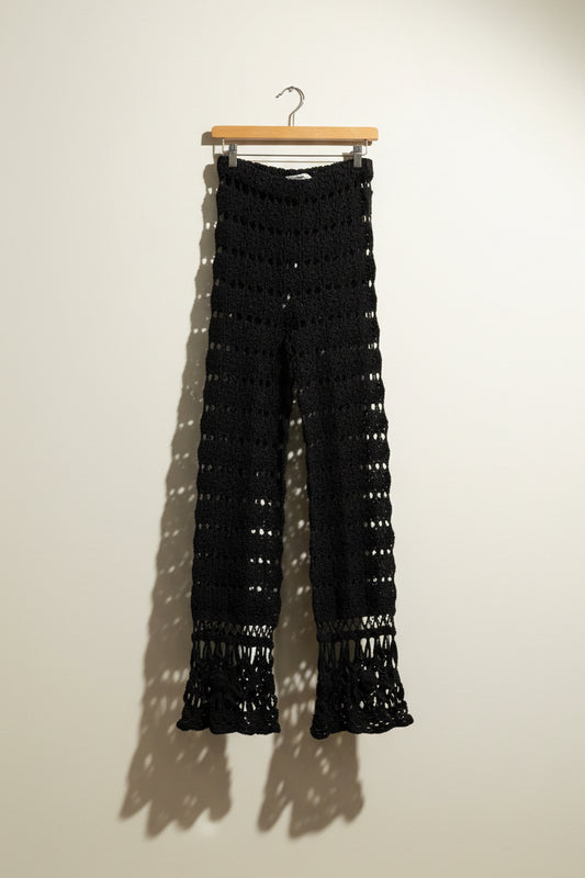 Vivienne Tam Crochet Pants See Thru Black
