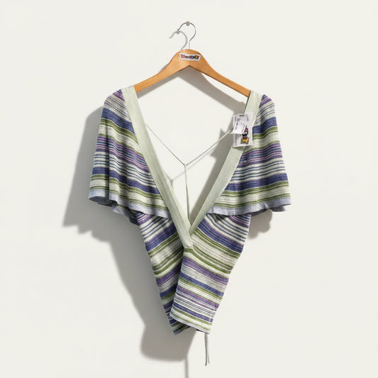 NWT Arden B Tank Cape Knit Blue/Green/Purple Size L