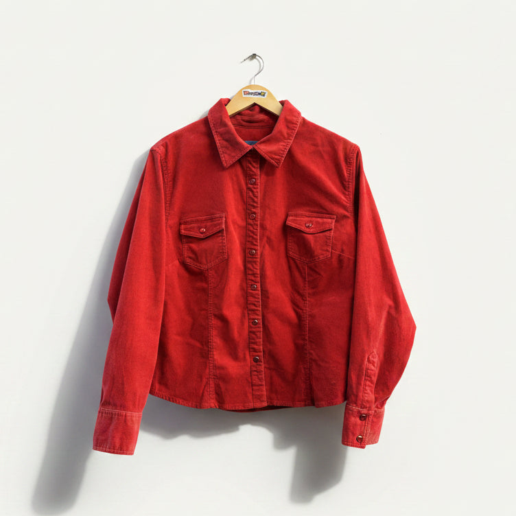 Cambridge Dry Goods Red Corduroy Crop Jacket Ladies Size XL