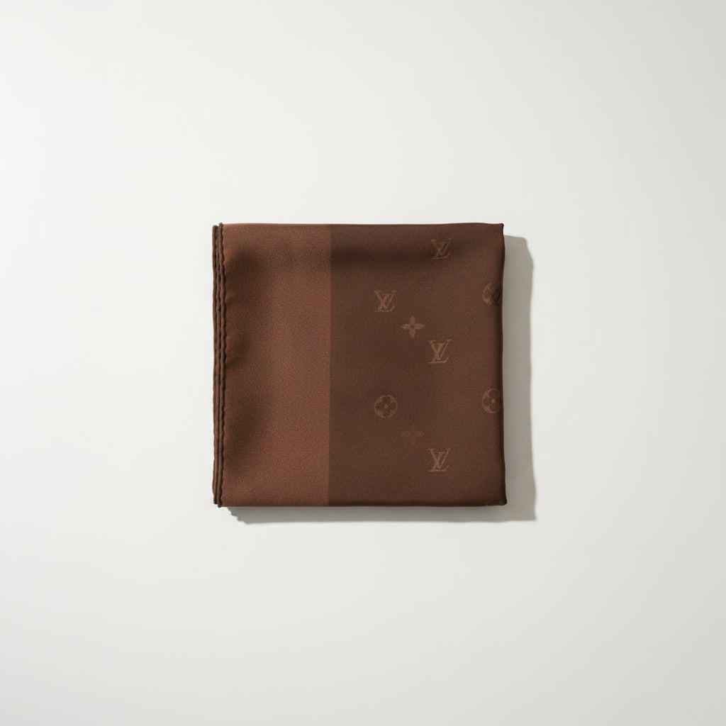 Vintage Louis Vuitton Silk Scarf Brown