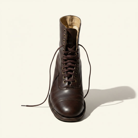 Vintage Brown Leather Hand Made Boots Size 7.5L