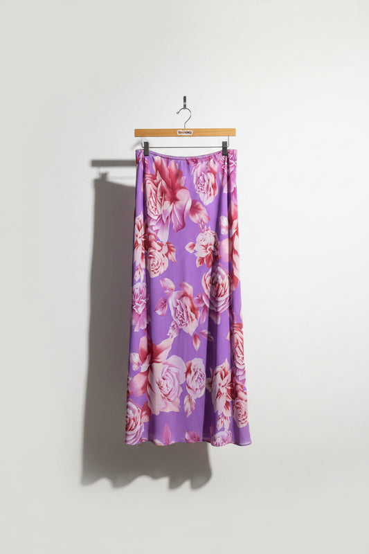 Pierre Cardin Purple Floral Maxi Skirt Size 12