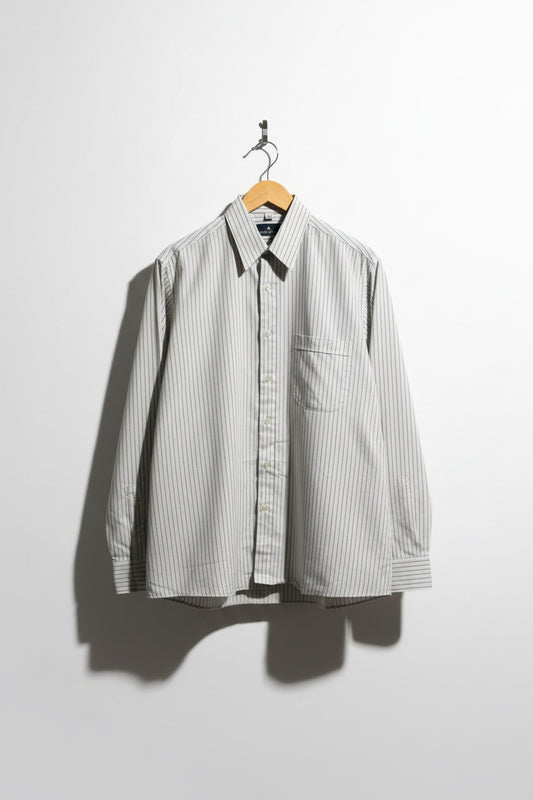 NWT Peters & Ashley Vintage Button Down Stripes Grey/Blue/Green Size 15.5