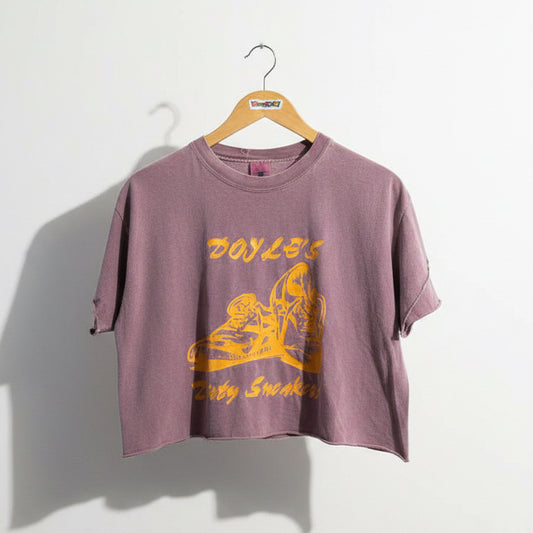 Belton Vintage Tee Doyle's Dirty Sneakers Crop Mauve/Orange Size L